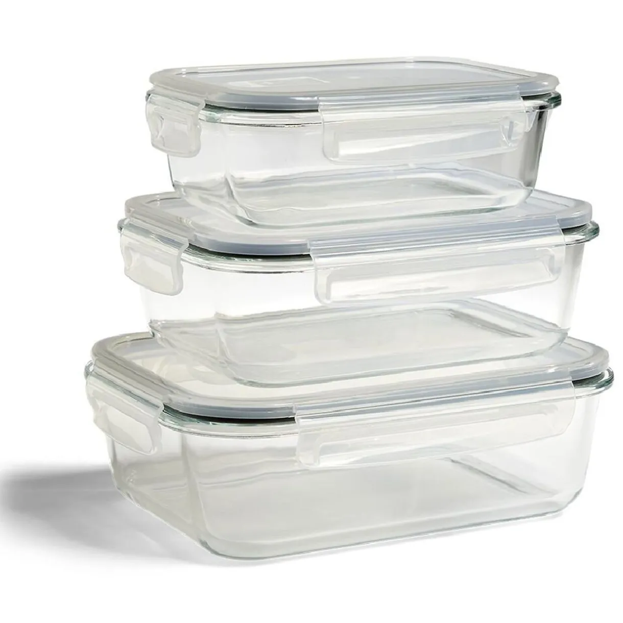 Boîte alimentaire en verre avec couvercle en plastique à clips 1,5L^Gifi New