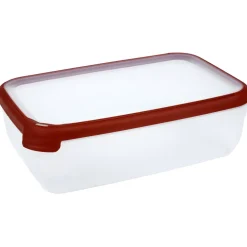 Boîte alimentaire hermétique rectangulaire transparente et rouge 4 L^Gifi