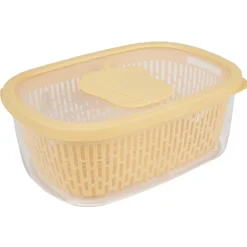 Boîte alimentaire hermétique avec panier fraîcheur 4 L jaune^Gifi