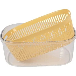 Boîte alimentaire hermétique avec panier fraîcheur 4 L jaune^Gifi