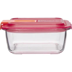 Boîte alimentaire Luminarc verre Esay Box transparent et rouge 76 cl^Gifi Online