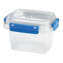 Boîte alimentaire rectangulaire transparente bleu et blanc 0,5L^Gifi New