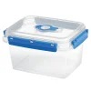 Boîte alimentaire rectangulaire transparente bleu et blanc 1,5L^Gifi Outlet