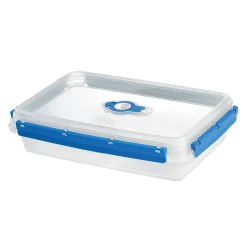 Boîte alimentaire rectangulaire transparente bleu et blanc 2L^Gifi Clearance