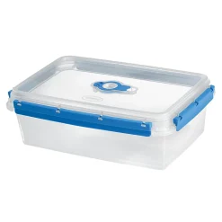 Boîte alimentaire rectangulaire transparente bleu et blanc 3L^Gifi Discount