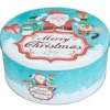 Boîte alimentaire ronde métal thème Noël inscription Merry Christmas^Gifi Online