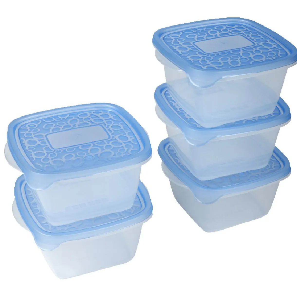 Boîte alimentaire Take away 1.1 L transparente et bleue x5^Gifi Clearance