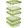 Boîte alimentaire transparente et verte x5^Gifi Sale