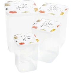 Boîte alimentaire transparent couvercle imprimé x4^Gifi Outlet