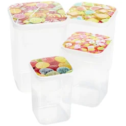 Boîte alimentaire transparent couvercle imprimé x4^Gifi Outlet