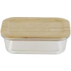 Boîte alimentaire verre avec couvercle bambou^Gifi New