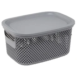 Entretien Du Linge|Gifi Boîte avec couvercle 3,5L gris