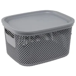 Entretien Du Linge|Gifi Boîte avec couvercle 6L gris