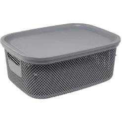 Entretien Du Linge|Gifi Boîte avec couvercle 12L gris