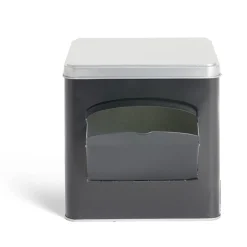 Boîte conservation avec ouverture métal noir et gris 14,5x14,5x14,5cm^Gifi New