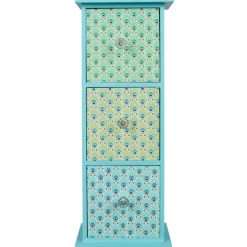Rangement|Gifi Boîte déco 3 tiroirs bleu paon