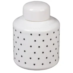 Rangement|Gifi Boîte déco blanche et noire motif étoiles