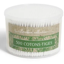 Gifi Boîte de 500 cotons-tiges en bambou et coton