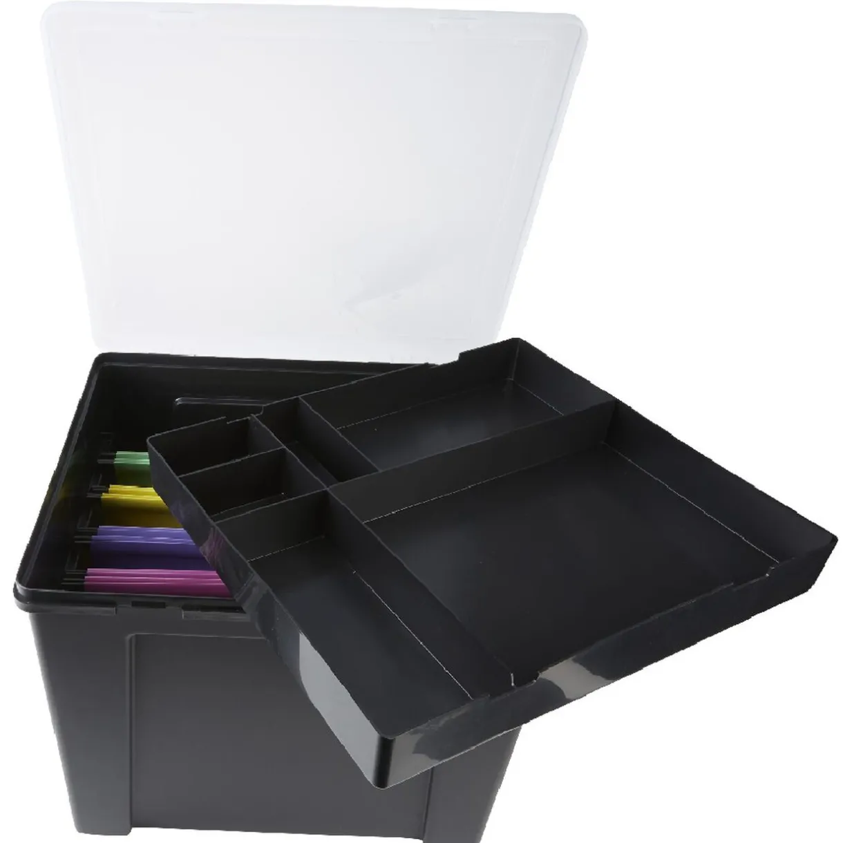 Rangement|Gifi Boîte de classement en plastique 8 dossiers noir