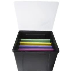 Rangement|Gifi Boîte de classement en plastique 8 dossiers noir