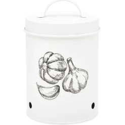 Boîte de conservation pour ail en métal blanc^Gifi Sale
