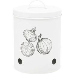 Boîte de conservation pour oignon en métal blanc^Gifi Discount