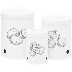Boîte de conservation pour pommes de terre en métal blanc^Gifi Outlet