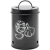 Boîte de conservation pour ail en métal noir^Gifi Discount