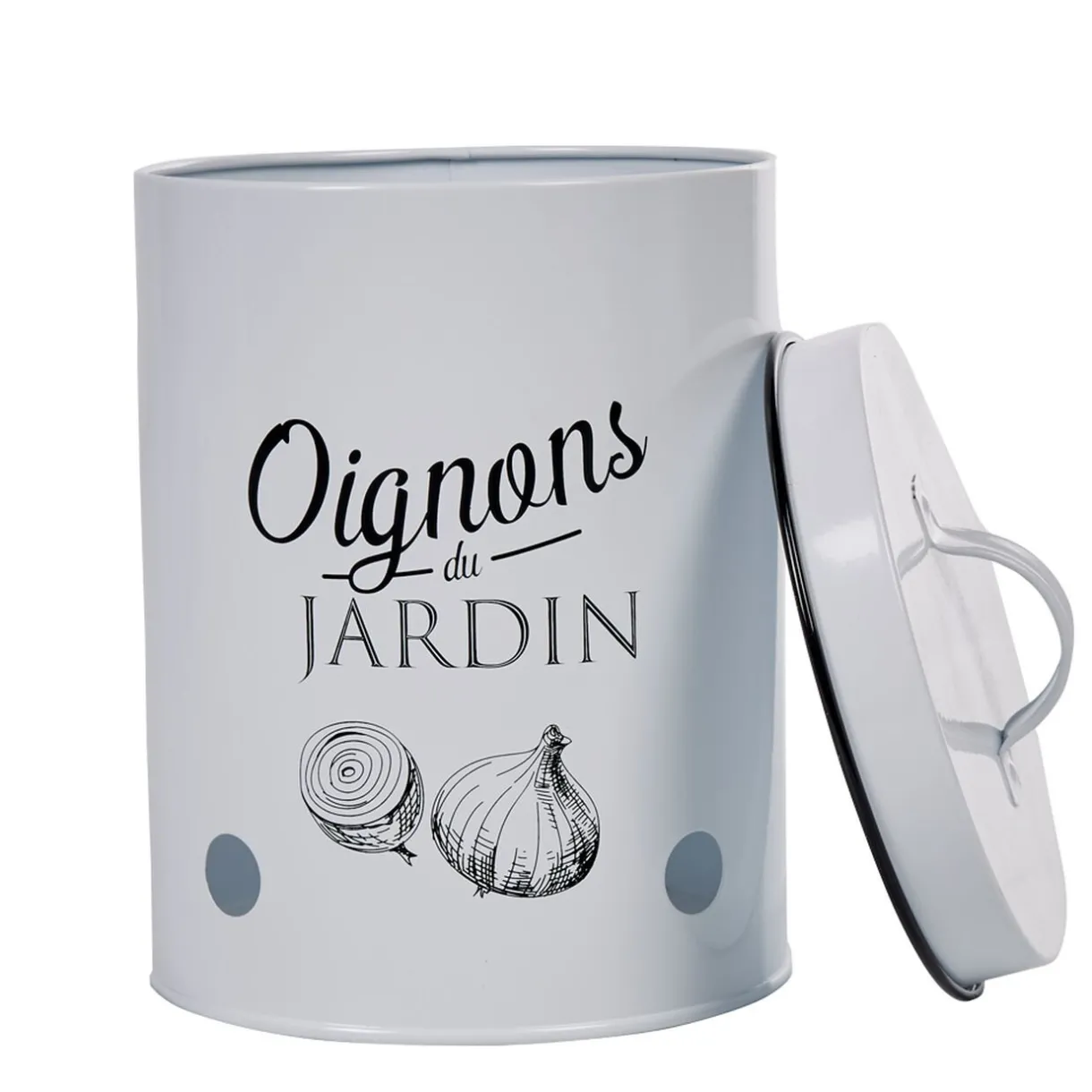 Boîte de conservation vintage en métal pour oignons^Gifi New