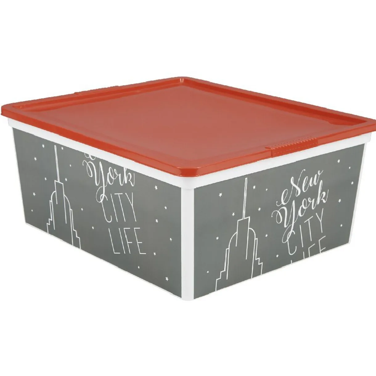 Entretien Du Linge|Gifi Boîte de rangement 18 L design city