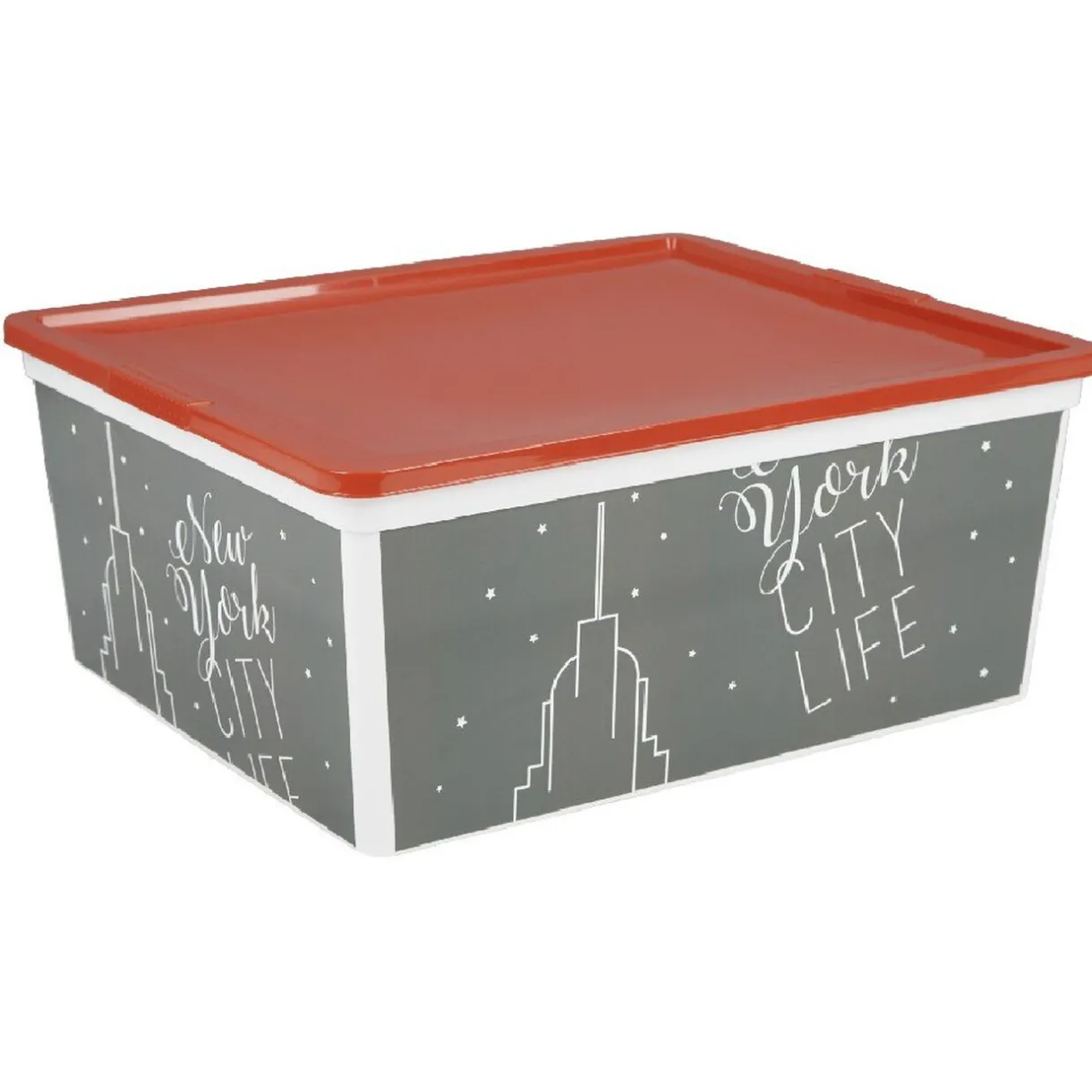 Entretien Du Linge|Gifi Boîte de rangement 18 L design city