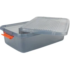 Rangement|Gifi Boîte de rangement 28 L grise et rouge