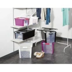 Rangement|Gifi Boîte de rangement 40 L noir