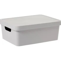 Rangement|Gifi Boîte de rangement avec couvercle grise 11 L