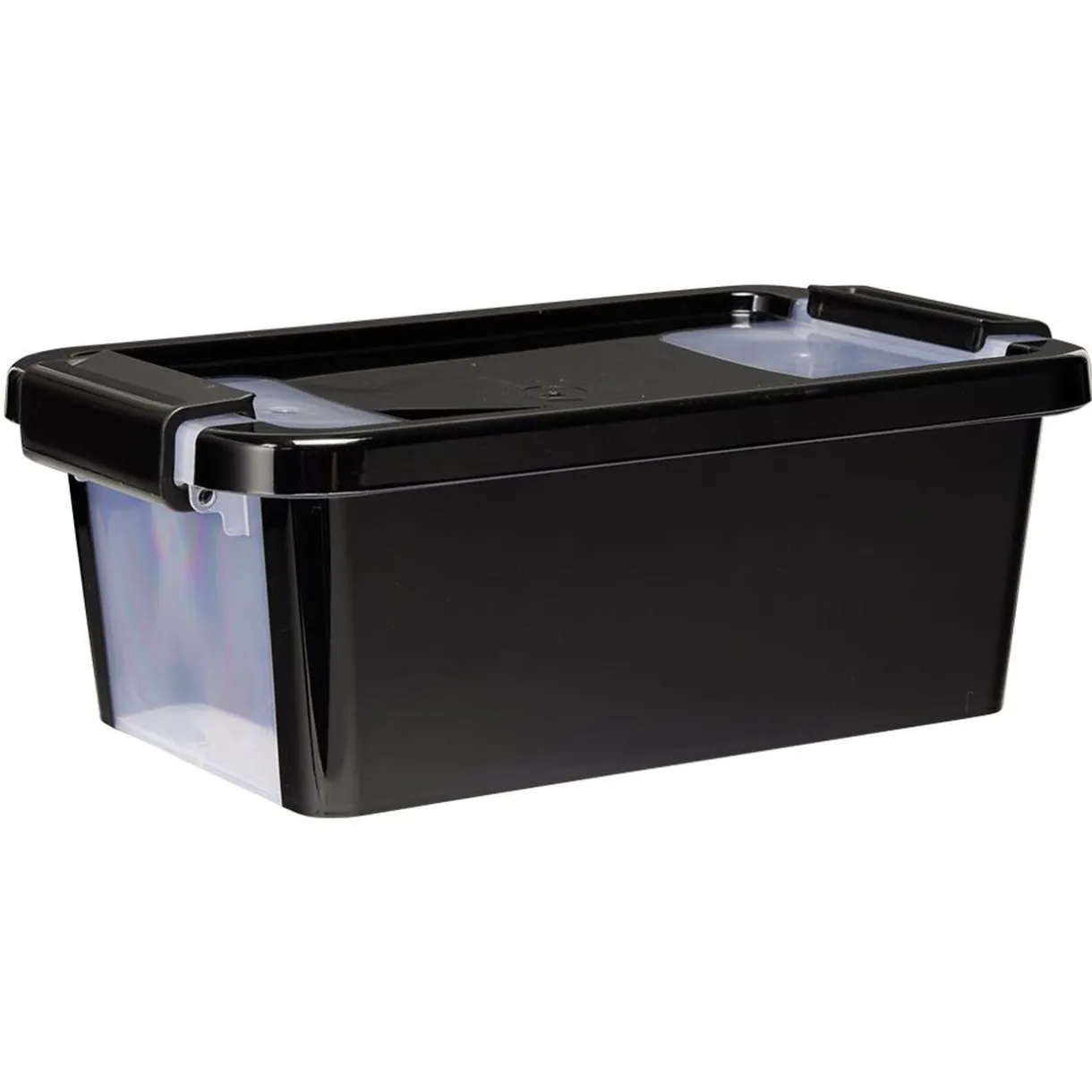 Discount Gifi Boîte de rangement avec couvercle noir transparent 4L