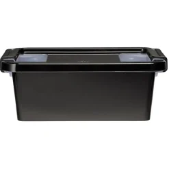 Discount Gifi Boîte de rangement avec couvercle noir transparent 4L