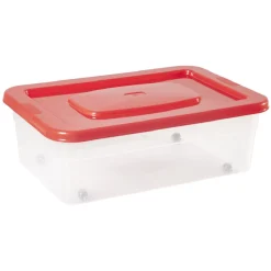 Rangement|Gifi Boîte de rangement avec roulettes et couvercle 25 L