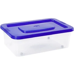 Rangement|Gifi Boîte de rangement avec roulettes et couvercle 25 L