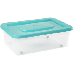 Rangement|Gifi Boîte de rangement avec roulettes et couvercle 25 L