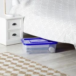 Rangement|Gifi Boîte de rangement avec roulettes et couvercle 25 L