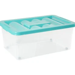 Rangement|Gifi Boîte de rangement avec roulettes et couvercle 46 L