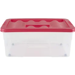 Rangement|Gifi Boîte de rangement avec roulettes et couvercle 46 L