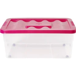 Rangement|Gifi Boîte de rangement avec roulettes et couvercle 46 L