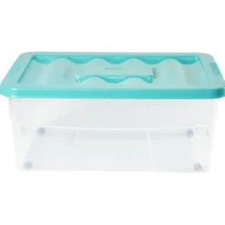 Rangement|Gifi Boîte de rangement avec roulettes et couvercle 46 L