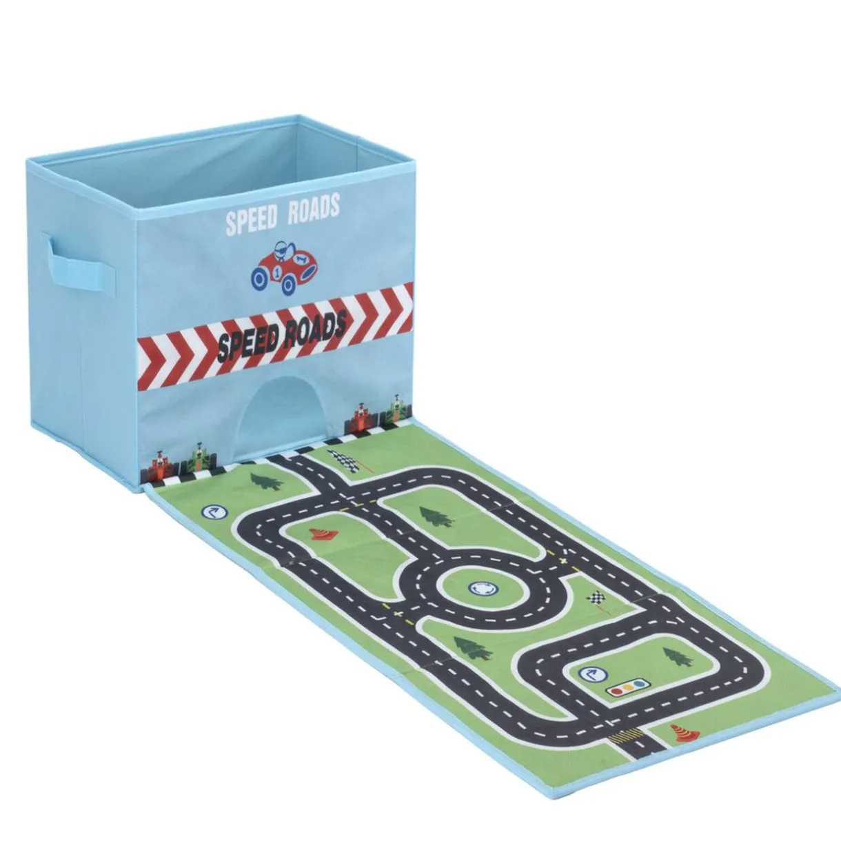 Rangement|Gifi Boîte de rangement avec tapis de jeux circuit ou safari - 2 modèles