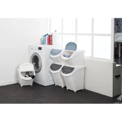 Rangement|Gifi Boîte de rangement blanche avec couvercle 20 L