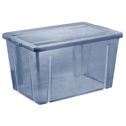 Rangement|Gifi Boîte de rangement bleu avec couvercle 54L