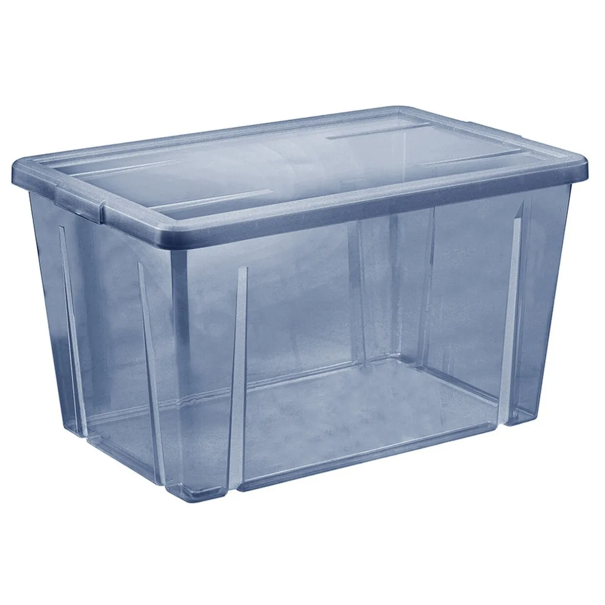 Rangement|Gifi Boîte de rangement bleu avec couvercle 54L