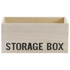 Entretien Du Linge|Gifi Boîte de rangement bois inscription Storage Box H11cm