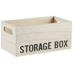Entretien Du Linge|Gifi Boîte de rangement bois inscription Storage Box H11cm